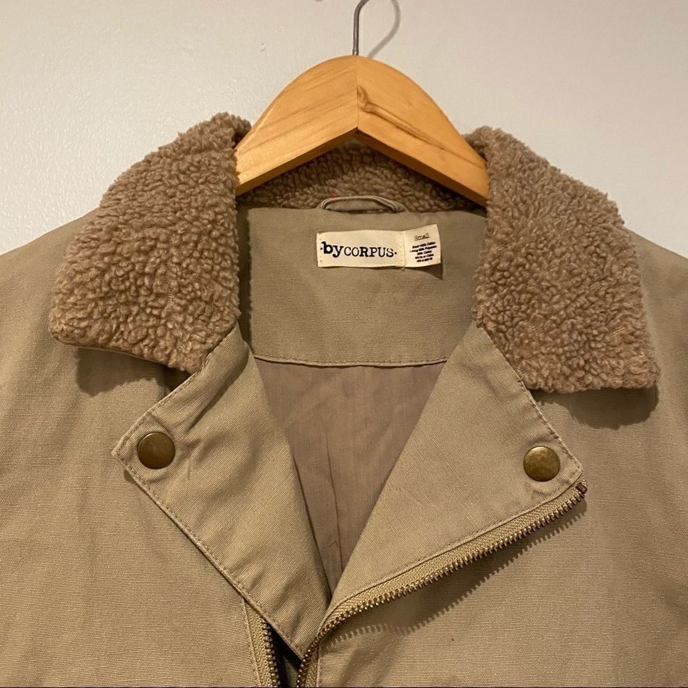 Bycorpus Tan Moto Sherpa Collar Jacket - Picture 3 of 4